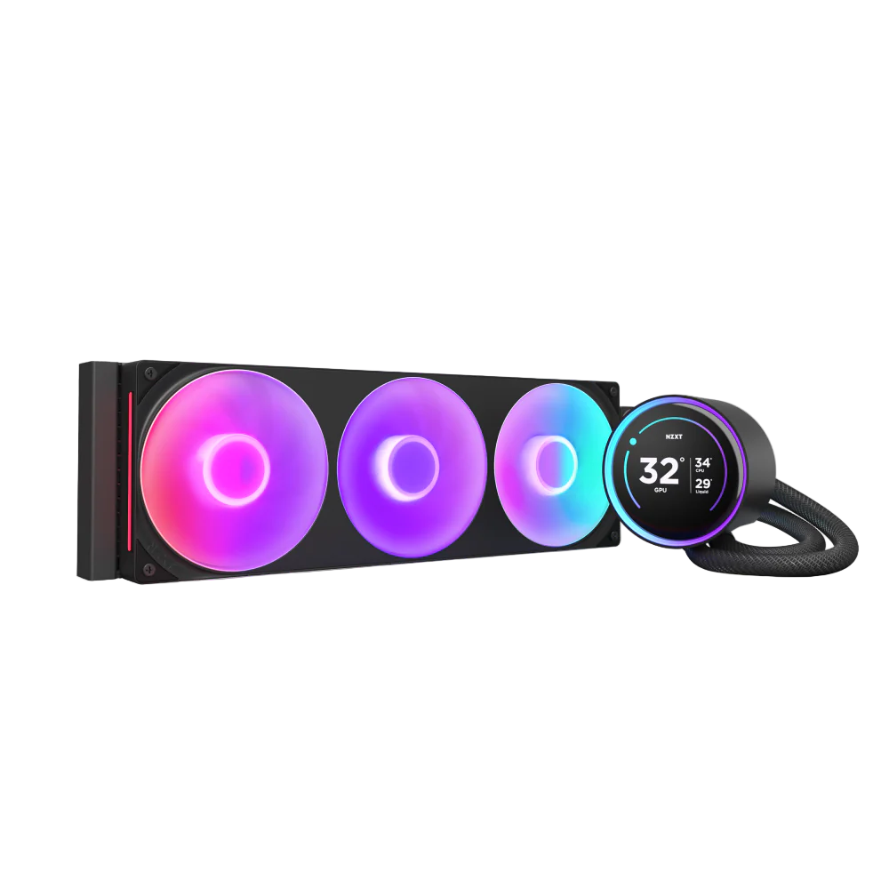 NZXT Kraken Elite 360 RGB AIO liquid CPU cooler with LCD pump head